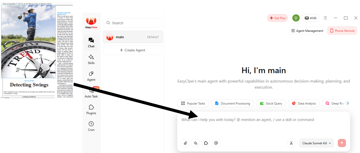 EasyClaw AI agent workflow for reproducing a published trading strategy